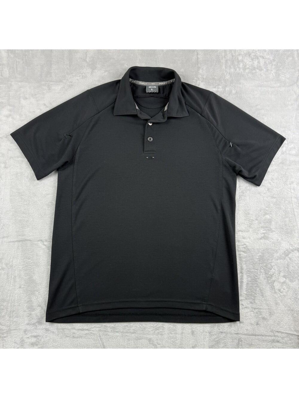 Vintage Oakley Softwear Center logo Polo Shirts techwear Men L Y2K Zip Shoulder